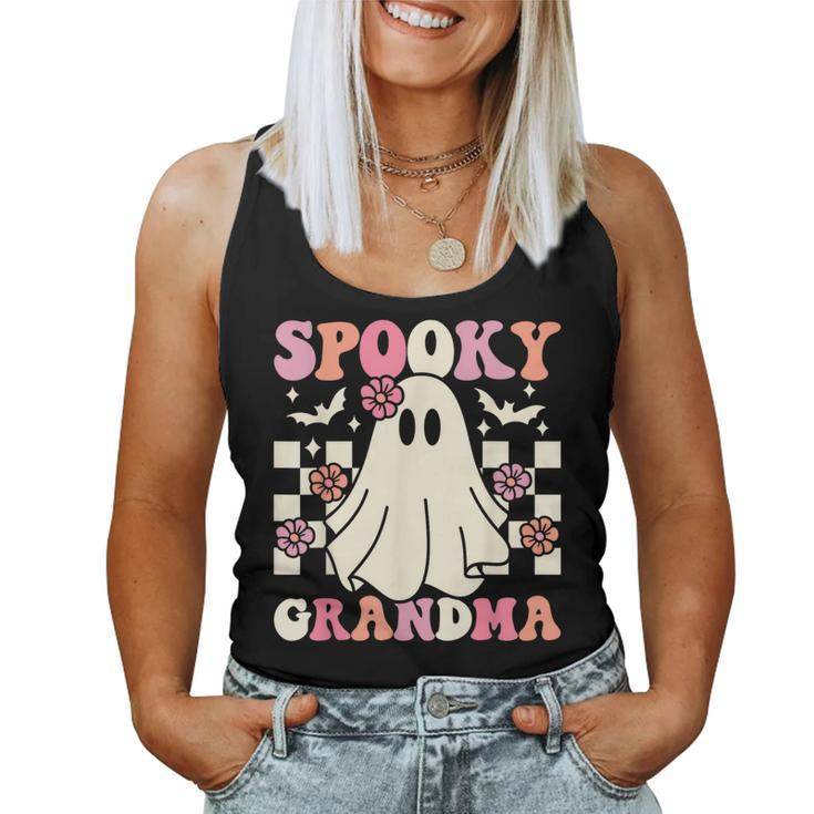 Spooky Grandma Halloween Ghost Costume Retro Groovy Women Tank Top