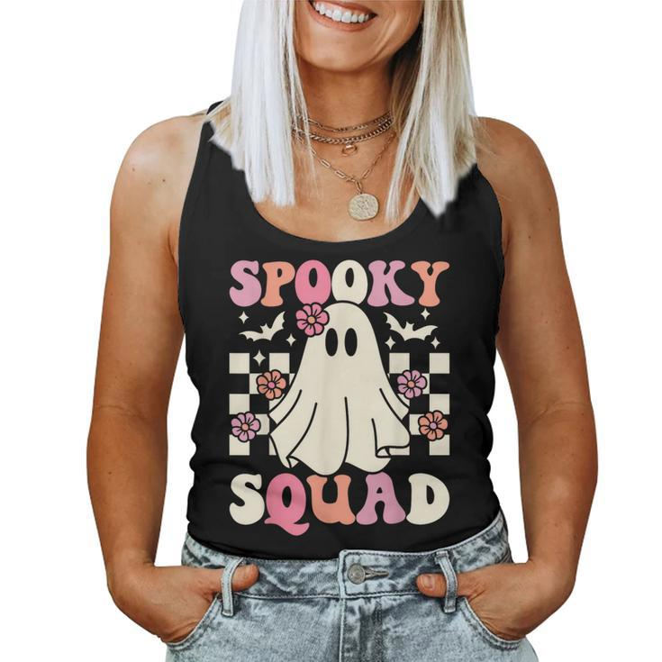 Spooky Squad Halloween Ghost Costume Retro Groovy Women Tank Top
