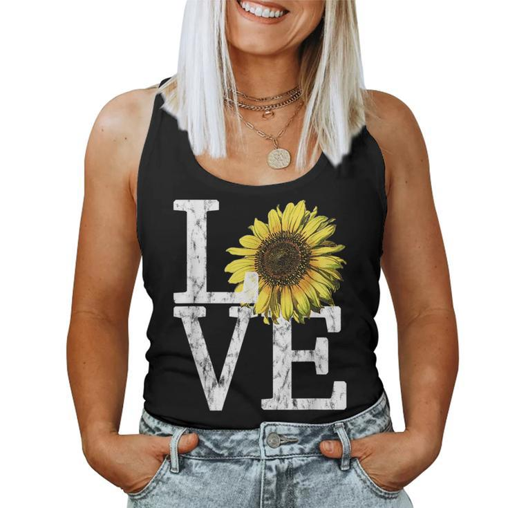 Sunflower Love Vintage Hippie Flower Nurse Mom For Mom Women Tank Top