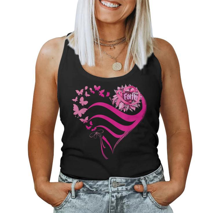 Sunflower Pink Ribbon Faith Breast Cancer Awareness Women Tank Top