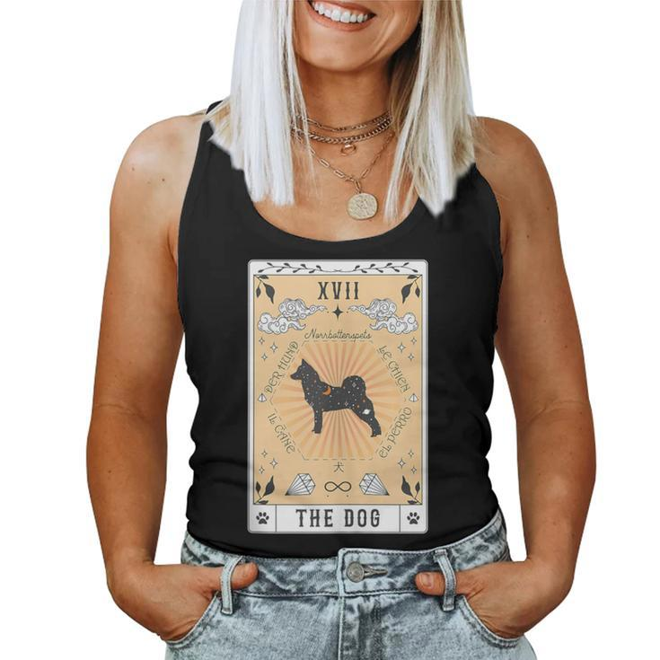 Tarot Card The Dog Norrbottenspets Celestial Space Galaxy Women Tank Top