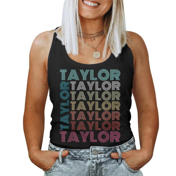 Taylor Girl First Name Boy Retro Personalized Groovy 80'S Women Tank Top