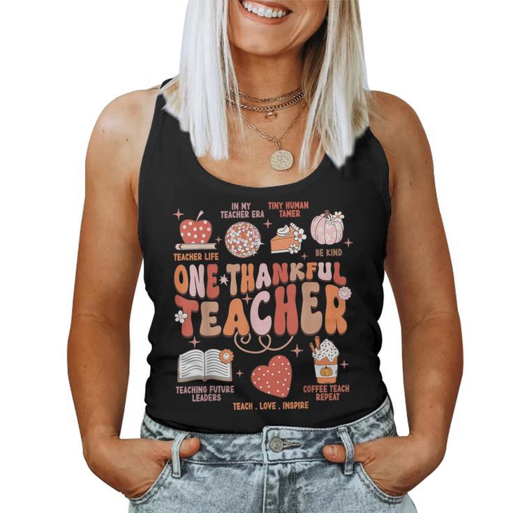 Teacher Thanksgiving One Thankful Teacher Fall Women Tank Top