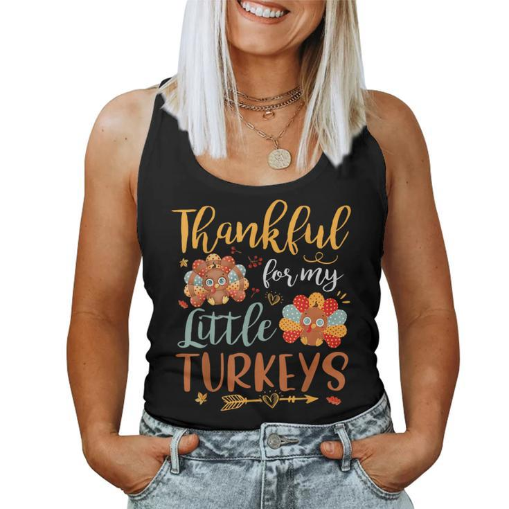 Teachers Thanksgiving Fall Thankful For My Little Turkey Women Tank Top