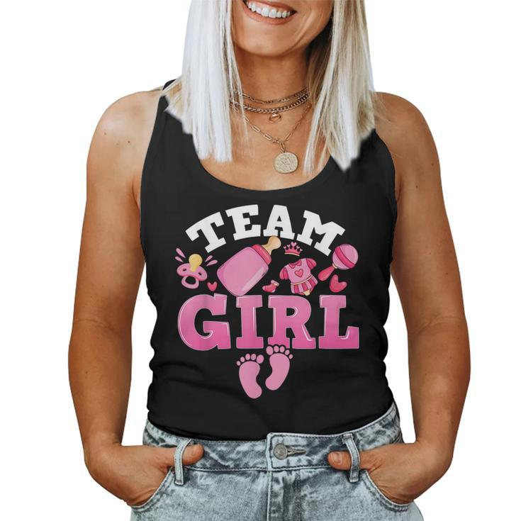 Team Girl Funny Gender Reveal Party Idea For Dad Mom Family  Women Tank Top Weekend Graphic