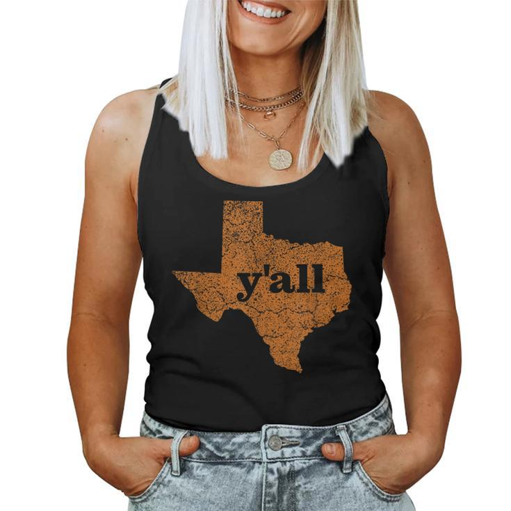 Texas T Women Men Yall Texas State Map Vintage Yall Texas s And Merchandise Women Tank Top