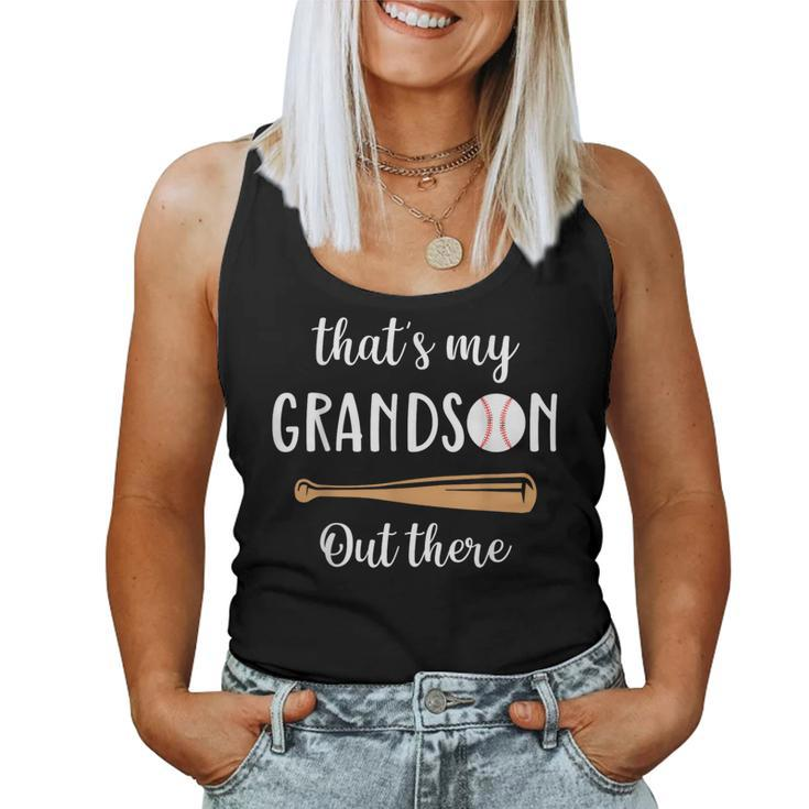 Thats My Grandson Funny Grandmother Baseball Grandma  Women Tank Top Basic Casual Daily Weekend Graphic