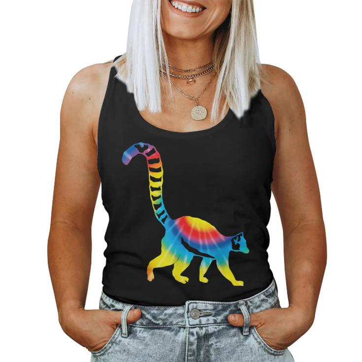 Tie Dye Indri Rainbow Print Lemur Animal Hippie Peace Women Tank Top