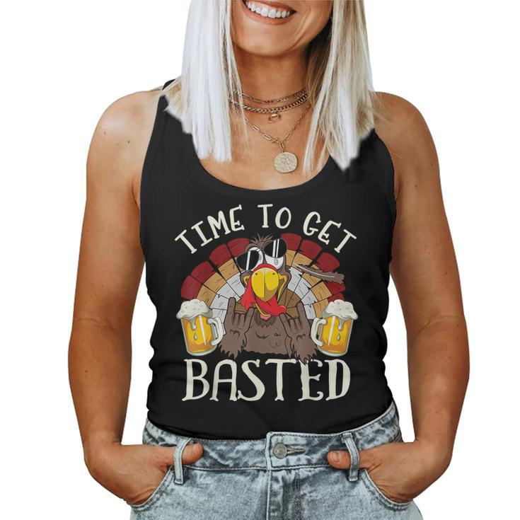 Time To Get Basted Beer Costume Let's Get Adult Turkey Women Tank Top