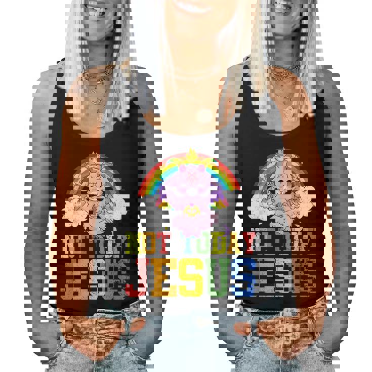 Today Not Jesus Cute Baphomet Lbgt Satan Goat Gay Pride Women Tank Top
