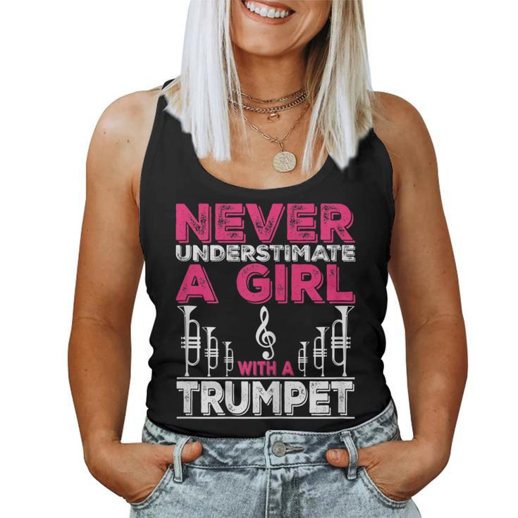 Trumpet Player Never Underestimate A Girl With A Trumpet Women Tank Top