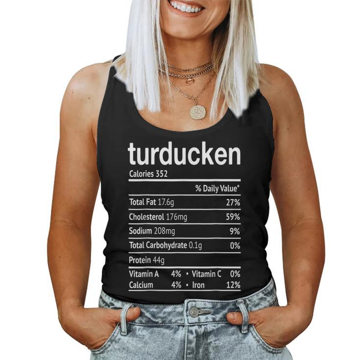 Turducken Nutrition Facts 2020 Thanksgiving Christmas Food Women Tank Top