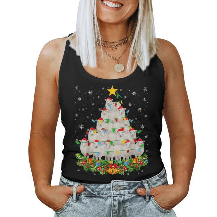 Ugly Christmas Sweater Day Sheep Christmas Tree Women Tank Top