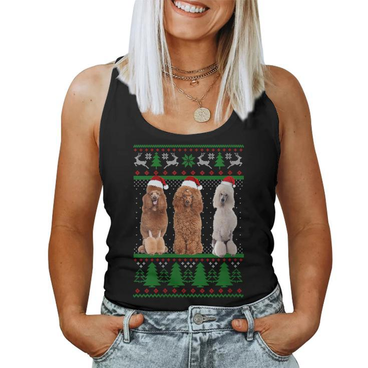 Ugly Christmas Sweater Poodle Dog Women Tank Top