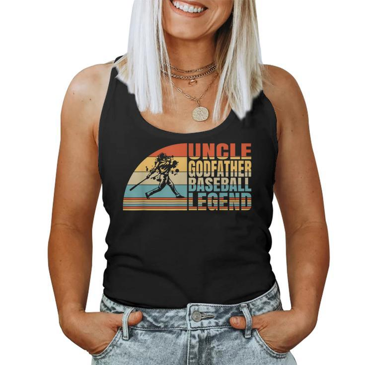 Uncle Godfather And Baseball Legend Baseball Player Uncle Women Tank Top