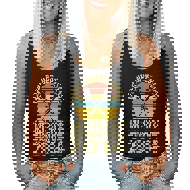 Never Underestimate Dart Player Born In 2014 Dart Darts Women Tank Top