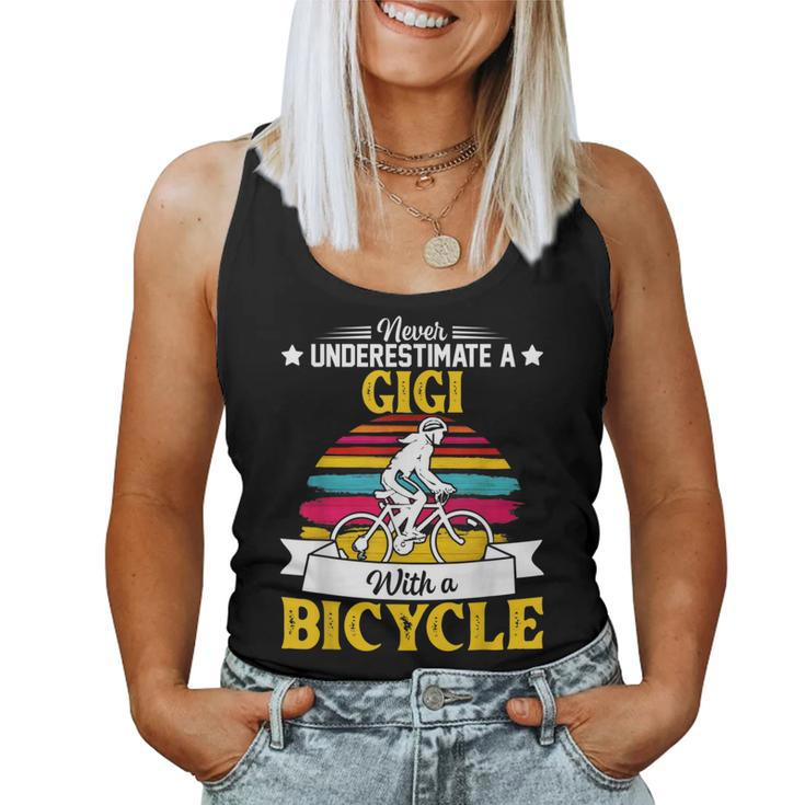 Never Underestimate A Gigi With A Bicycle Vintage Women Tank Top
