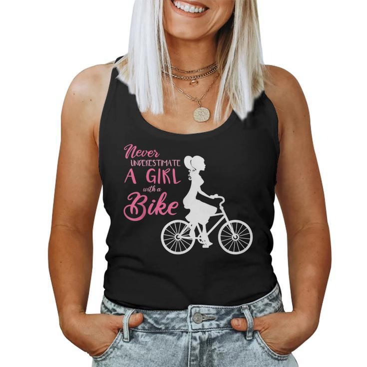 Never Underestimate A Girl With A Bike Girl Women Tank Top