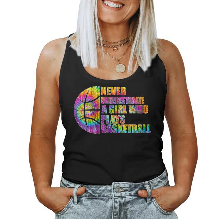 Never Underestimate A Girl Who Plays Basketball Girl Power Women Tank Top