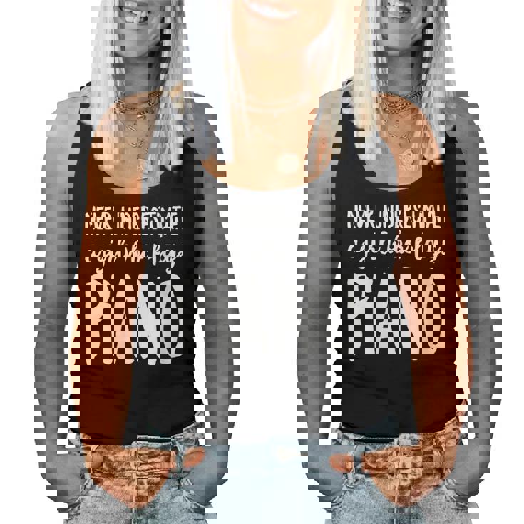 Never Underestimate A Girl Who Plays Piano Player Women Tank Top