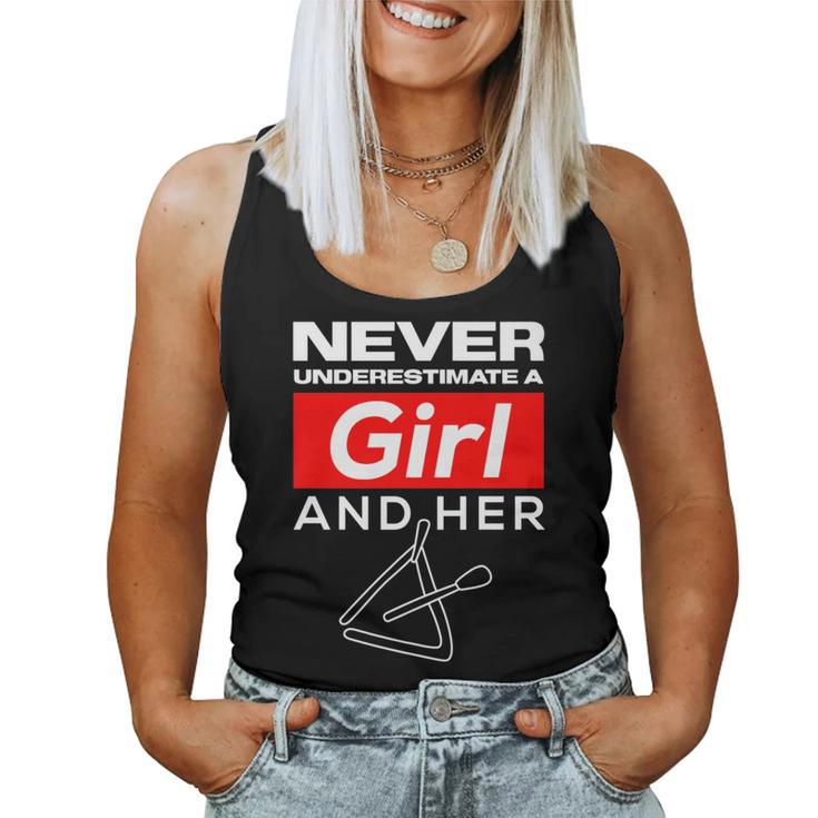 Never Underestimate A Girl And Her Triangle Women Tank Top