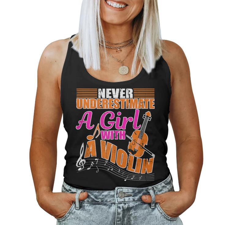 Never Underestimate A Girl With A Violin Orchestra Women Tank Top