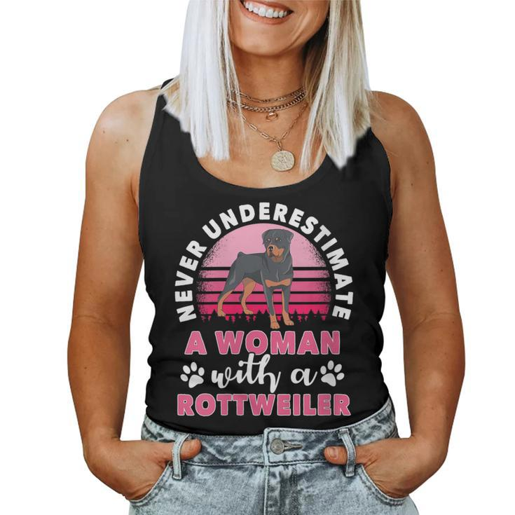 Never Underestimate A Man With A Rottweiler Women Tank Top