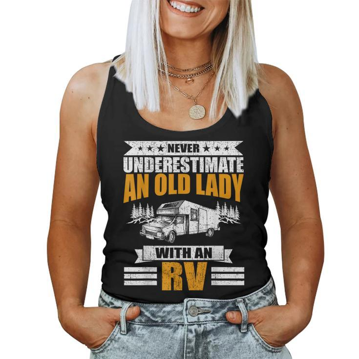Never Underestimate An Old Lady With An Rv Camping Women Tank Top