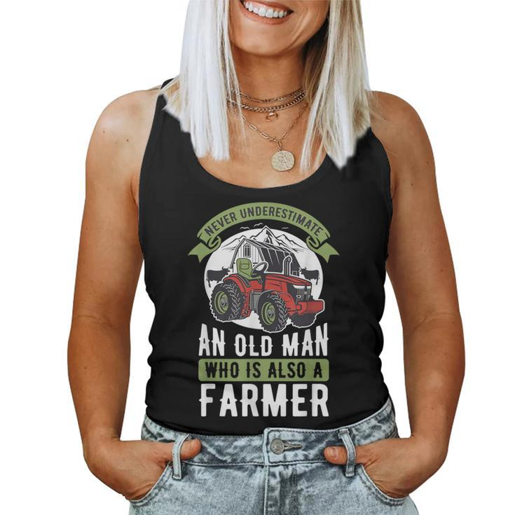 Never Underestimate An Old Man Retired Farmer Women Tank Top