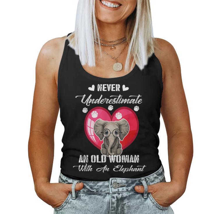 Never Underestimate An Old Woman With An Elephant Costume Women Tank Top