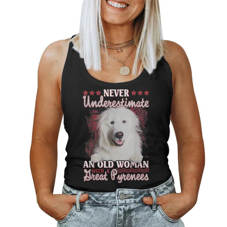 Never Underestimate An Old Woman With A Great Pyrenees Women Tank Top