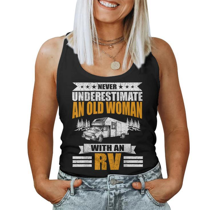 Never Underestimate An Old Woman With An Rv Camping Women Tank Top