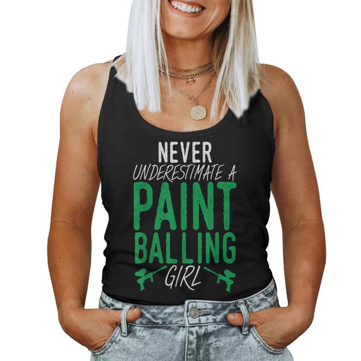 Never Underestimate A Paintballing Girl Paintball Women Tank Top