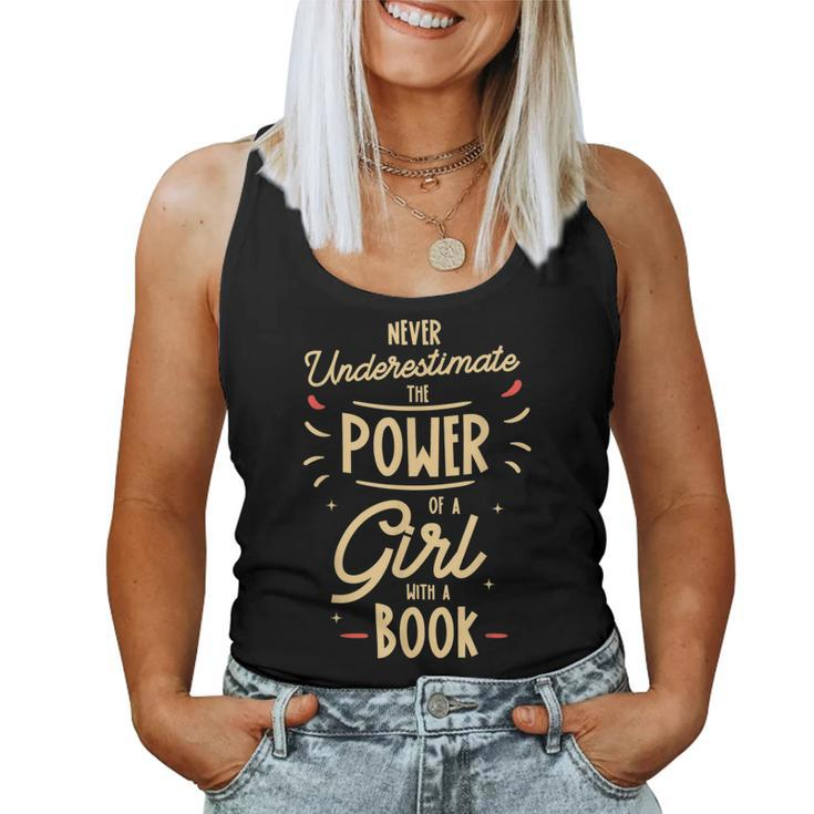 Never Underestimate The Power Of A Girl With A Book Reader Women Tank Top