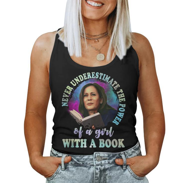 Never Underestimate The Power Of A Girl With A Book Womens Women Tank Top