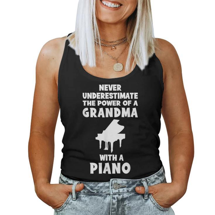 Never Underestimate The Power Of A Grandma With A Piano Women Tank Top