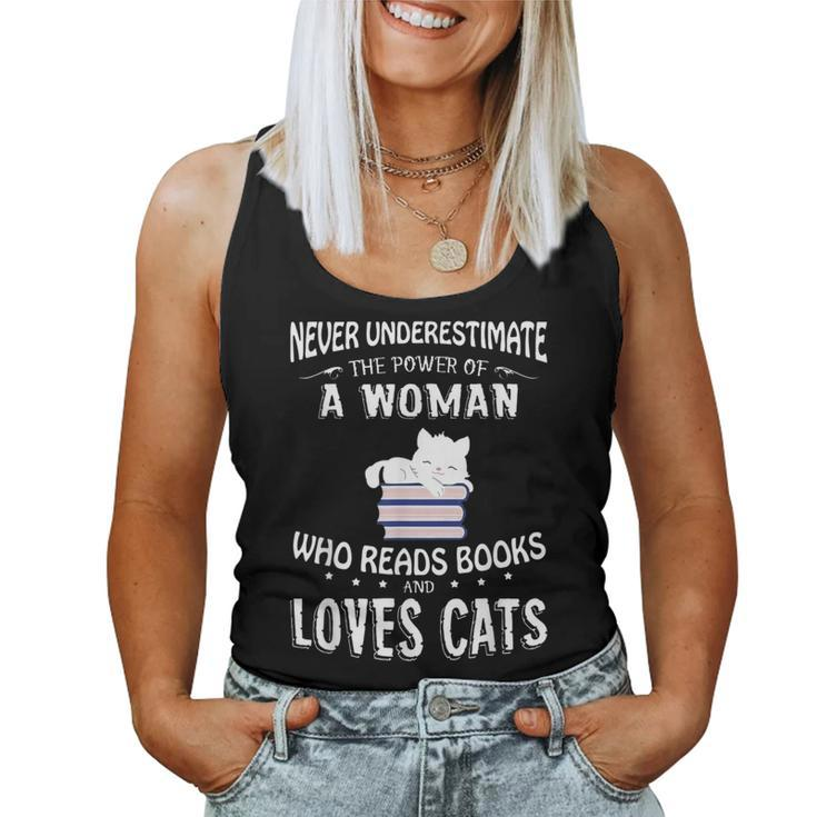 Never Underestimate The Power Of A Woman With A Book Reading Women Tank Top