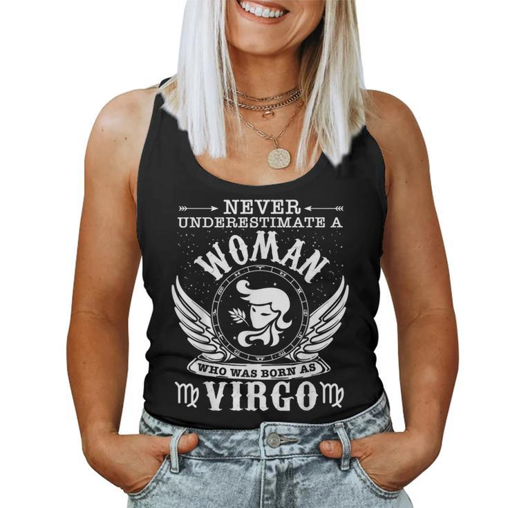 Never Underestimate A Woman Who Was Born As Virgo Women Tank Top