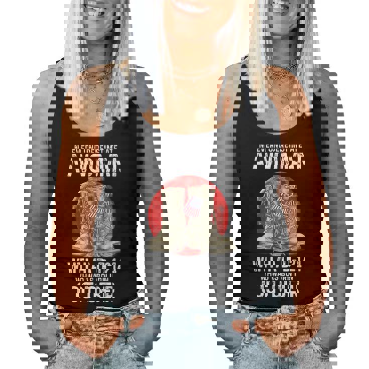 Never Underestimate A Woman With A Dd-214 October Women Women Tank Top