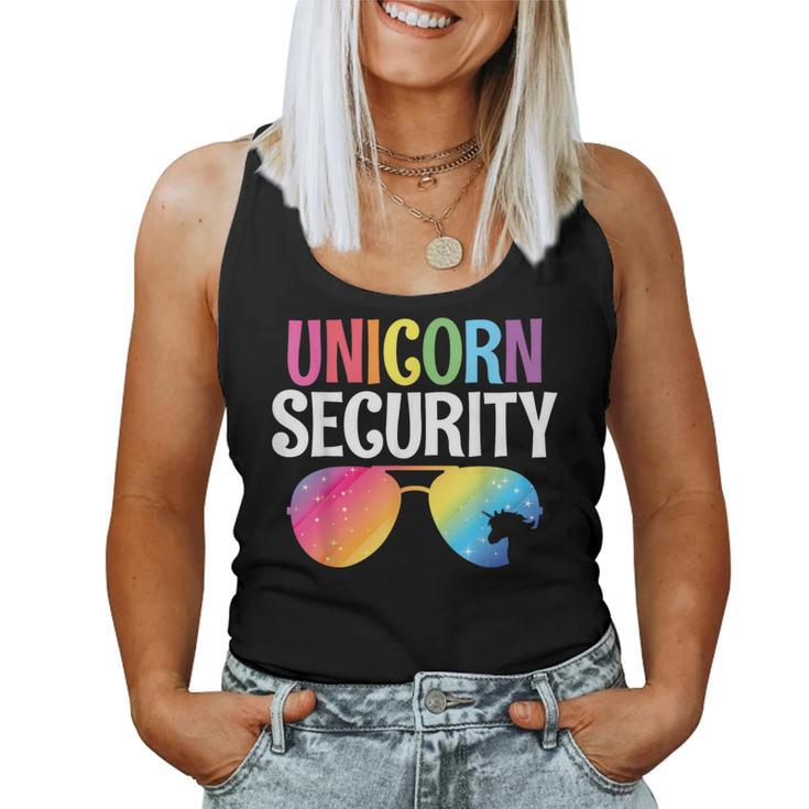 Unicorn Security Birthday Family Halloween Costume Mom Dad Women Tank Top