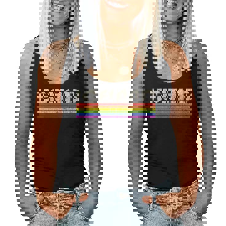 Vintage 80S Style Iceland Gay Pride Month Women Tank Top