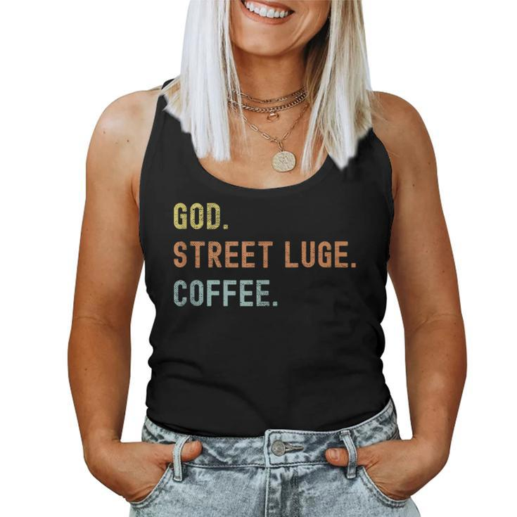 Vintages Street Luge And Coffee Distressed Women Tank Top