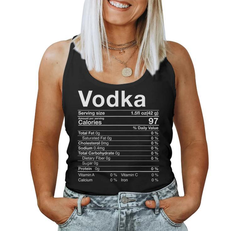 Vodka Nutrition Facts Thanksgiving Drinking Costume Women Tank Top
