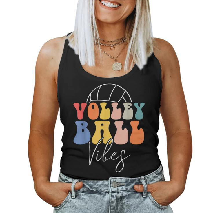 Volleyball Vibes Retro Hippie Volleyball For Women Girl Women Tank Top