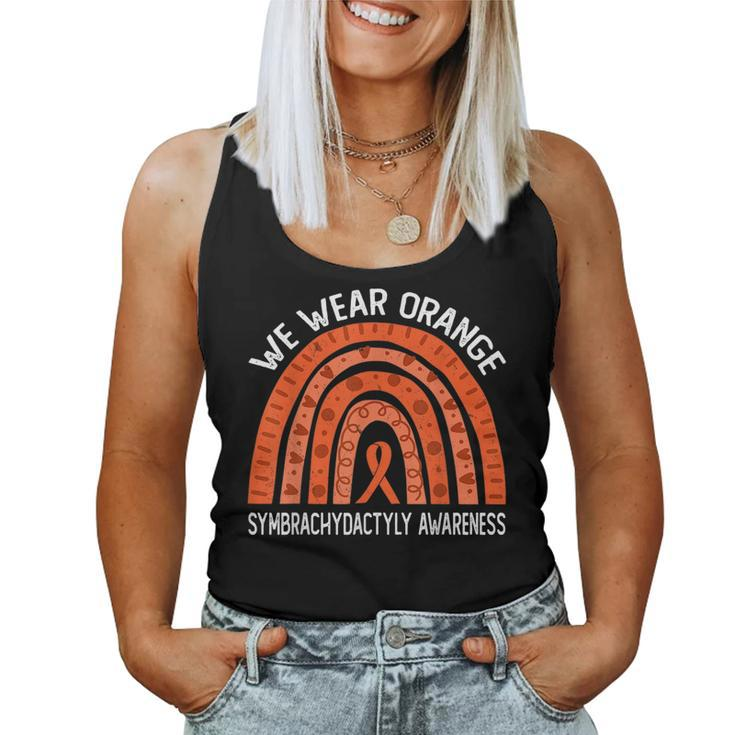We Wear Orange Rainbow For Symbrachydactyly Awareness  Women Tank Top Basic Casual Daily Weekend Graphic