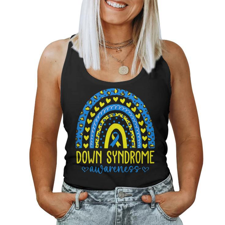 We Wear Blue And Yellow Down Syndrome Awareness Rainbow Women Tank Top