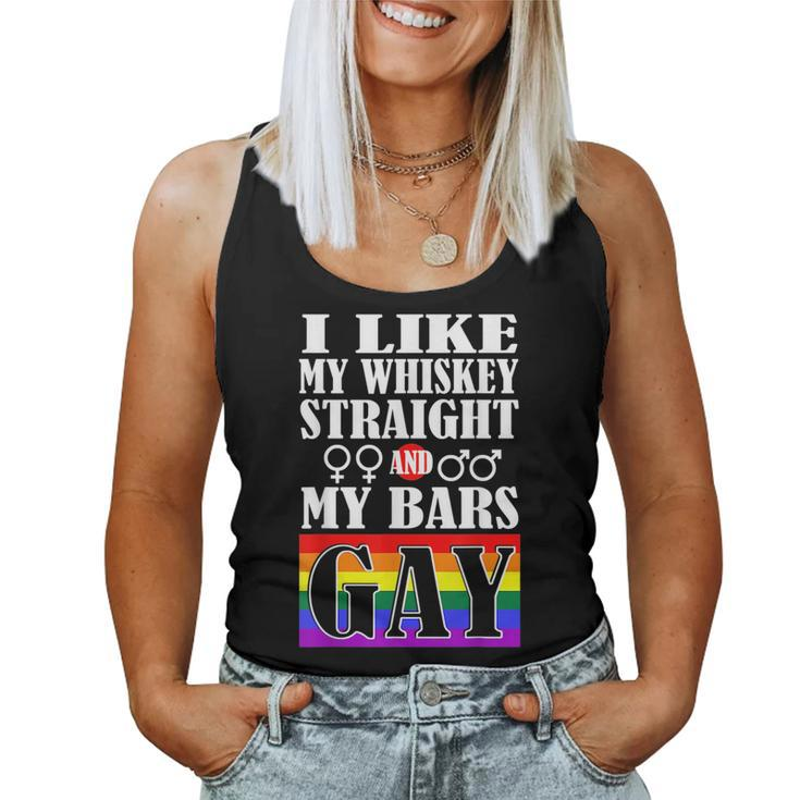 I Like My Whiskey Straight My Bars Gay Pride Lgbtq Women Tank Top