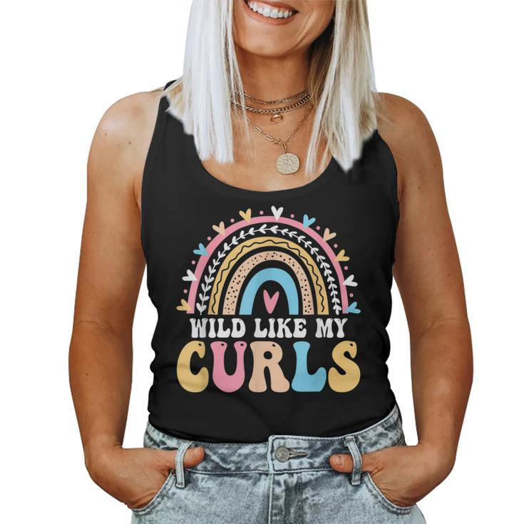 Wild Like My Curls Girls Funny Curly Hair Toddler Rainbow  Women Tank Top Weekend Graphic