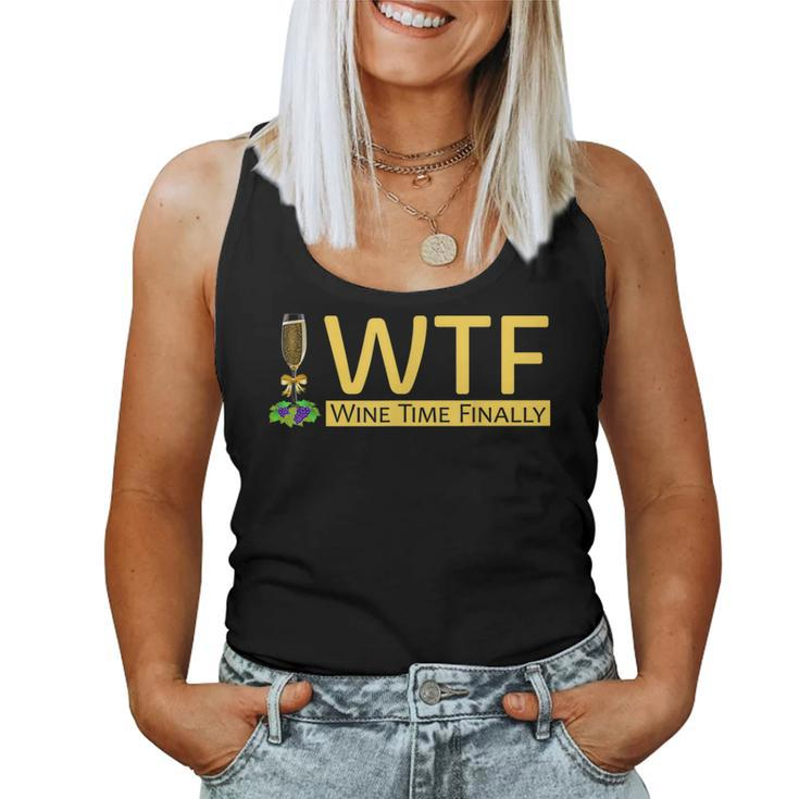 Wine Time Finally Beer Alcohol Lovers Drinking Women Tank Top