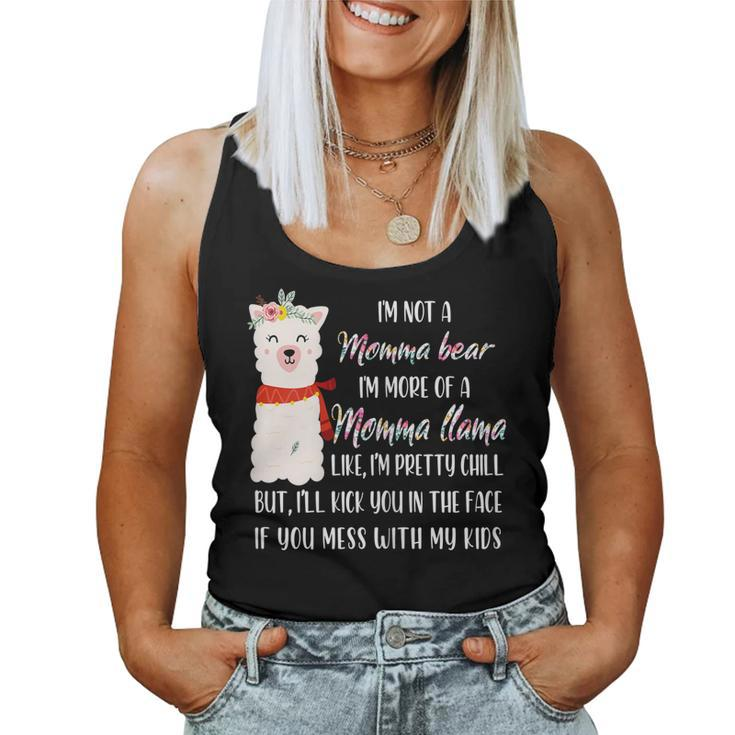 Womens Im Not A Momma Bear Im More Of A Momma Llama Floral  Women Tank Top Basic Casual Daily Weekend Graphic